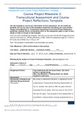 NR394 Transcultural Nursing Course Project Milestone 3: Transcultural Assessment and Course Project Reflections Template