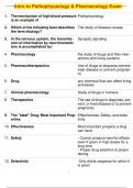  Intro to Pathophysiology & Pharmacology Exam