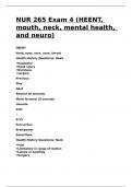 NUR 265 Exam 4 (HEENT, mouth, neck, mental health, and neuro)