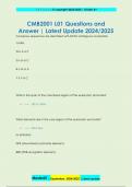 CMB2001 L01 Questions and  Answer | Latest Update 2024/2025