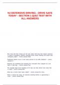 NJ DEFENSIVE DRIVINNJ DEFENSIVE DRIVING - DRIVE SAFE TODAY - SECTION 1 QUIZ TEST WITH