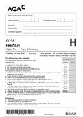 AQA GCSE FRENCH Higher Tier Paper 1 Listening 8658-LH-QP-French-G-14May24