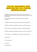 BUS 302L- MANAGERIAL EXAM QUESTIONS WITH 100% VERIFIED ANSWERS 2024-2025