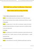 DCF Child Care 40 Hour Certification- Behavioral Observation and Screening (Florida) Latest 2024 Actual Questions and Verified Answers (2024 / 2025) A+ Grade 100% Guarantee Verified by Experts