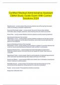  Certified Medical Administrative Assistant CMAA Study Guide Exam With Correct Solutions 2024