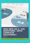 WGU HESI OA 2 | 156 QUESTIONS | WITH COMPLETE SOLUTIONS!!