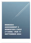 MNM2604 Assignment 2 (COMPLETE ANSWERS) Semester 2 2024 (713888) - DUE 17 September 20242.