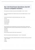  Nur 113 Final Exam Questions And All Correct Complete Answers.