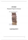 HPCOS81 Research Project for Honours UNIT 3 2024. complete questions and answers a+