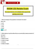 (2024 / 2025) NASM CES Exam Retake Questions with Verified Answers, 100% Guarantee Pass Score 