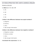 2022 ATI TEAS 6 PRACTICE TEST  MATH, SCIENCE, ENGLISH done