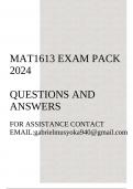 MAT1613 Exam pack 2024(Calculus B) Questions and answers