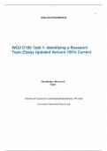 WGU D180 Bundled Tasks 1-4 with complete solutions