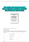 TEST BANK FOR FOCUS ON ADULT HEALTH MEDICAL-SURGICAL NURSING 2ND EDITION BY LINDA HONAN