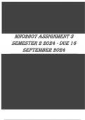 MNO2607 Assignment 3 Semester 2 2024 - DUE 16 September 2024  Course Safety Management Systems - MNO2607  Institution University Of South Africa Book Food Safety Management Systems