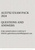 AUI3702 Exam  pack 2024(The Internal Audit Process: Test of Controls) Questions and answers