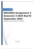 MAC2602 Assignment 3 (COMPLETE ANSWERS) Semester 2 2024 - DUE 16 September 2024 