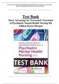 Test Bank: Davis Advantage for Townsend’s Essentials of Psychiatric Mental Health Nursing, 9th Edition by Karyn I. Morgan - Chapters 1-32, 9781719645768 | Rationales Included