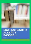 MGT 320 EXAM 2 ALREADY PASSED!!