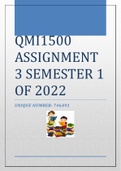 QMI1500 ASSIGNMENTS 1, 2, & 3  FOR SEMESTER 1  OF 2022