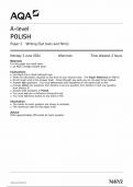 AQA A-LEVEL POLISH QUESTION PAPER 2024 (7687/2) Paper 2;Writing (texts and films)