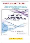        COMPLETE TEST BANK: Ruppel's Manual Of Pulmonary Function Testing 11th Edition By Carl Mottram 9780323356251 | Complete Guide A+ Latest Update