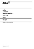 AQA A-level MATHEMATICS 7357/1 Paper 1 Mark scheme