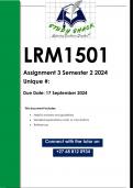 LRM1501 Assignment 3 (QUALITY ANSWERS) Semester 2 2024