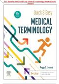 Test Bank for Quick and Easy Medical Terminology 10th Edition by Leonard