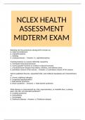 NCLEX HEALTH ASSESSMENT MIDTERM EXAM 