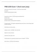 PNB 2250 Exam 1 (final exam prep) With Questions And Answers Graded A+