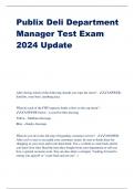 Publix Deli Department Manager Test Exam 2024 Update