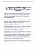 Fire Department Incident Safety Officer, 3rd Edition Questions and Answers Updated