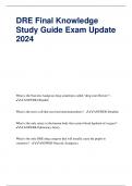 DRE Final Knowledge Study Guide Exam Update 2024