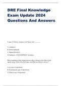 DRE Final Knowledge Exam Update 2024 Questions And Answers