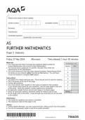 AQA AS LEVEL FURTHER MATHEMATICS PAPER 2S June 2024 QUESTION PAPER