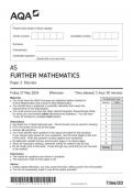 AQA AS LEVEL FURTHER MATHEMATICS PAPER 2D June 2024 QUESTION PAPER