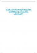 NUTR 331 NUTRITION FOR HEALTH  ASIGNMENT 1 ATHABASCA  UNIVERSITY.