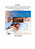 Test Bank for Maternal Child Nursing Care 7th Edition by Shannon