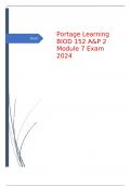 Portage Learning BIOD 152 A&P 2 Module 7 Exam 2024