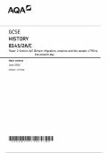 AQA GCSE HISTORY 8145/2A/C Paper 2 Section A/C Britain: Migration, empires and the people: c790 to the present day Mark scheme June 2024 Version: 1.0 Final