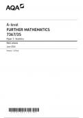 AQA A LEVEL FURTHER MATHEMATICS PAPER 3S June 2024 Final Mark scheme-7367/3S