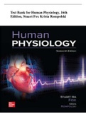 Test Bank for Human Physiology, 16th Edition