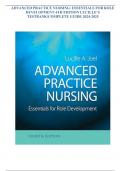 ADVANCED PRACTICE NURSING: ESSENTIALS FOR ROLE DEVELOPMENT 4TH EDITION LUCILLE’S TESTBANK/COMPLETE GUIDE 2024-2025