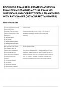 ROCKWELL EXAM REAL ESTATE CLASSES WA FINAL EXAM 2024/2025 ACTUAL EXAM 180 QUESTIONS AND CORRECT DETAILED ANSWERS WITH RATIONALES (100%CORRECT ANSWERS)