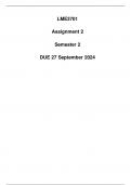 LME3701 Assignment 2 Semester 2 Due 27 September 2024