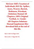 Solutions Manual For McGraw-Hill's Taxation of Individuals 2025 By Spilker, Ayers, Weaver, Barrick, Robinson, Worsham (All Chapters, 100% Original Verified, A+ Grade) 