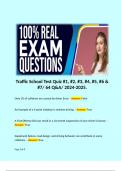 Traffic School Test Quiz #1, #2, #3, #4, #5, #6 & #7/ 64 Q&A/ 2024-2025.