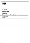 AQA A-level CHEMISTRY  Paper 1 JUNE 2024 MARK SCHEME:  Inorganic and Physical Chemistry