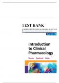 Test Bank - Introduction to Clinical Pharmacology 11th Edition (Visovsky, 2024 ) All chapters ||Latest Edition ||Complete solution. 